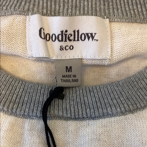 NWT Goodfellow & Co Beige and Gray Men's Raglan Sleeve Crew Neck Sweater | M - Picture 2 of 7
